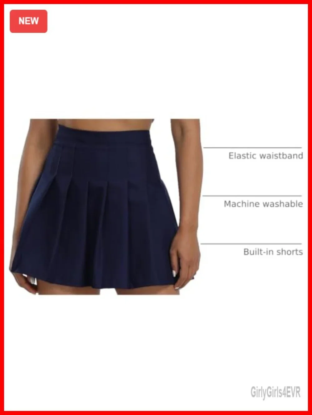 Women's Pleated Tennis Skort with Attached Shorts High Waisted A-Line Golf Skirt
